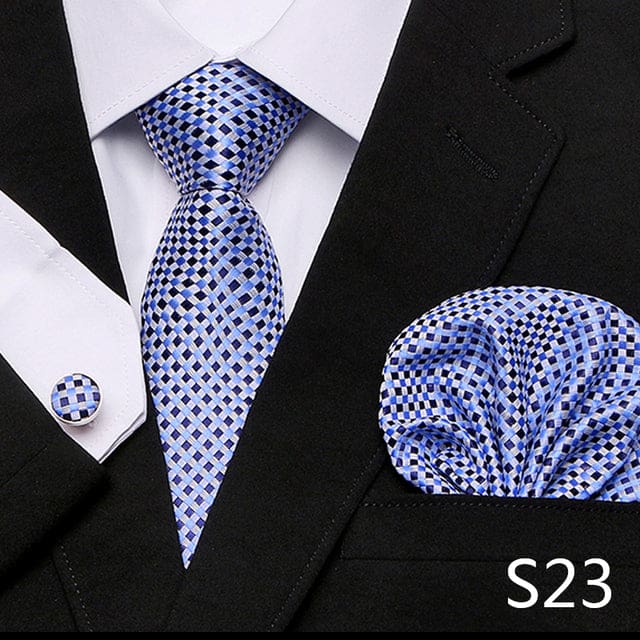 mix colors silk wedding gift tie pocket squares set s23