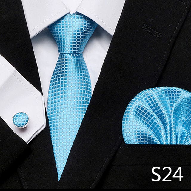 mix colors silk wedding gift tie pocket squares set s24