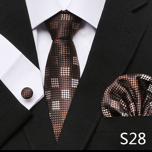 mix colors silk wedding gift tie pocket squares set s28