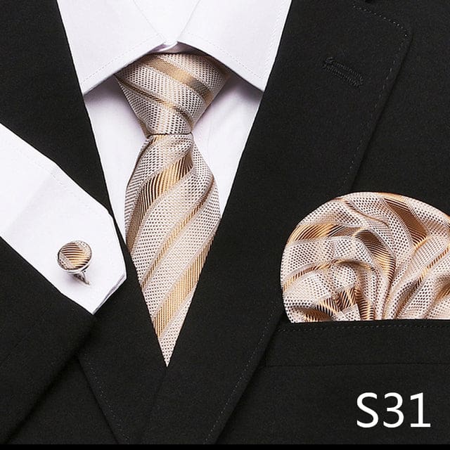 mix colors silk wedding gift tie pocket squares set s31