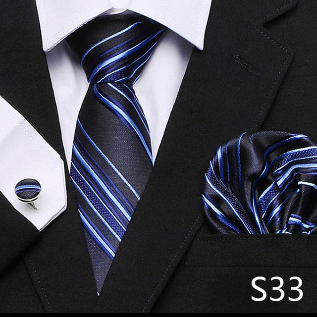 mix colors silk wedding gift tie pocket squares set s33