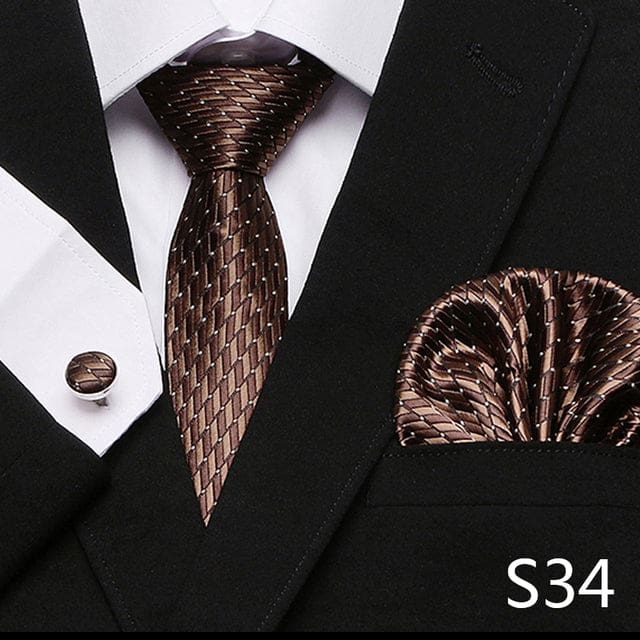 mix colors silk wedding gift tie pocket squares set s34