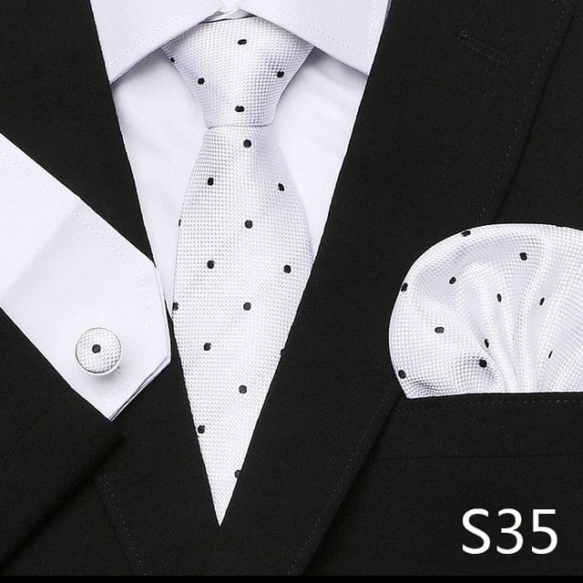 mix colors silk wedding gift tie pocket squares set s35