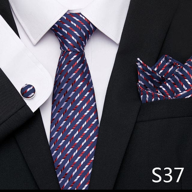 mix colors silk wedding gift tie pocket squares set s37