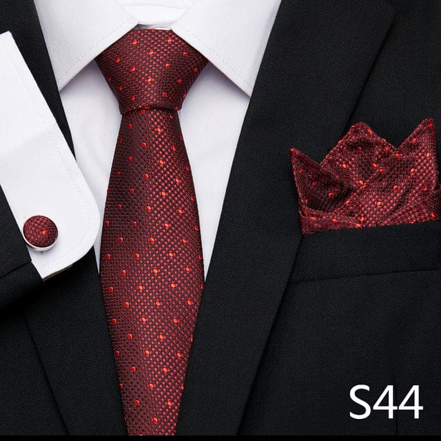 mix colors silk wedding gift tie pocket squares set s44