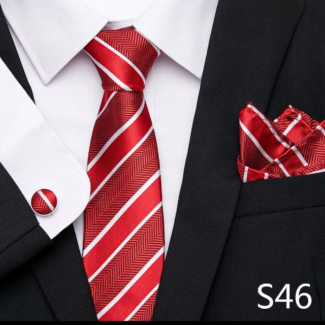 mix colors silk wedding gift tie pocket squares set s46