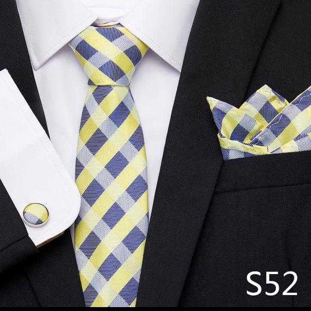 mix colors silk wedding gift tie pocket squares set s52