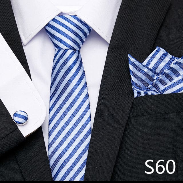 mix colors silk wedding gift tie pocket squares set s60