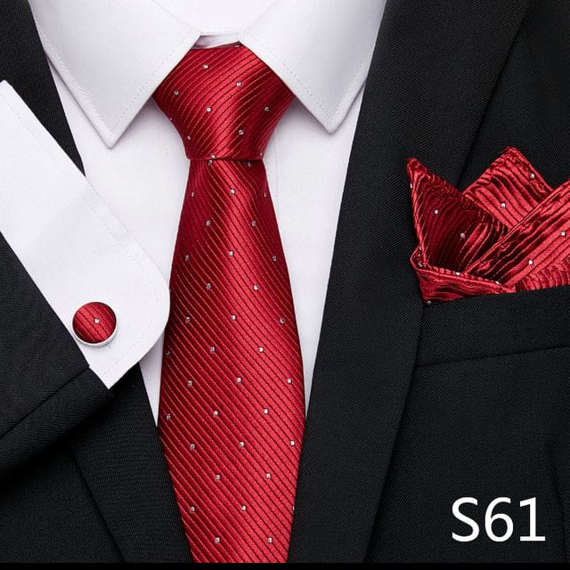 mix colors silk wedding gift tie pocket squares set s61