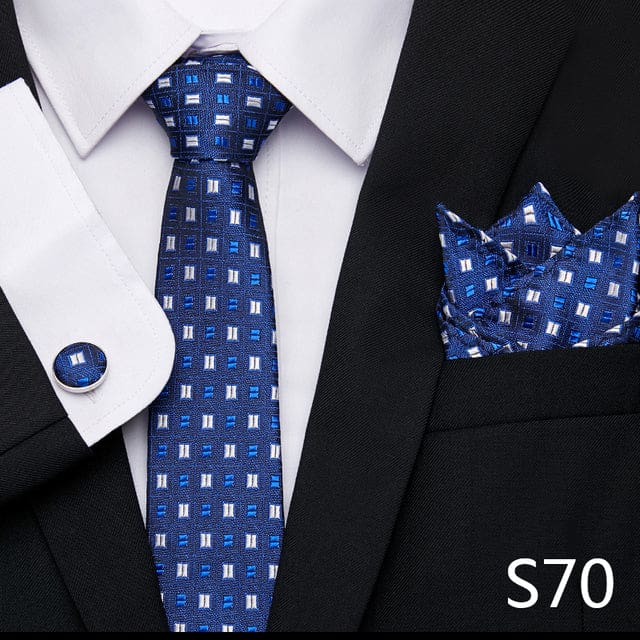 mix colors silk wedding gift tie pocket squares set s70