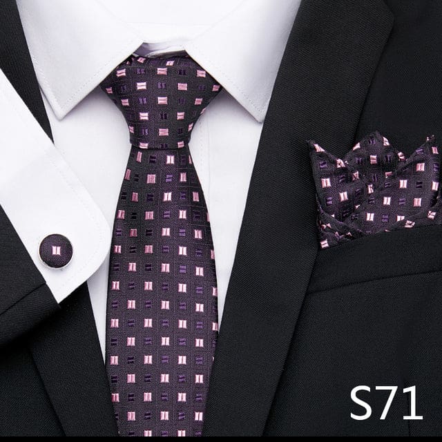mix colors silk wedding gift tie pocket squares set s71