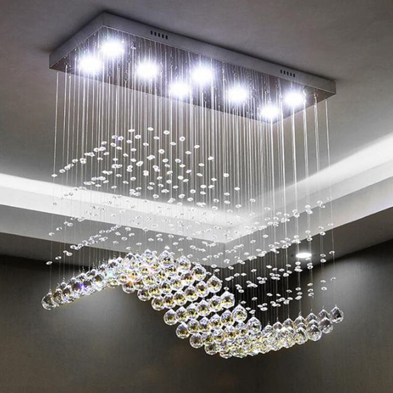 modern led rectangle living room k9 crystal chandelier