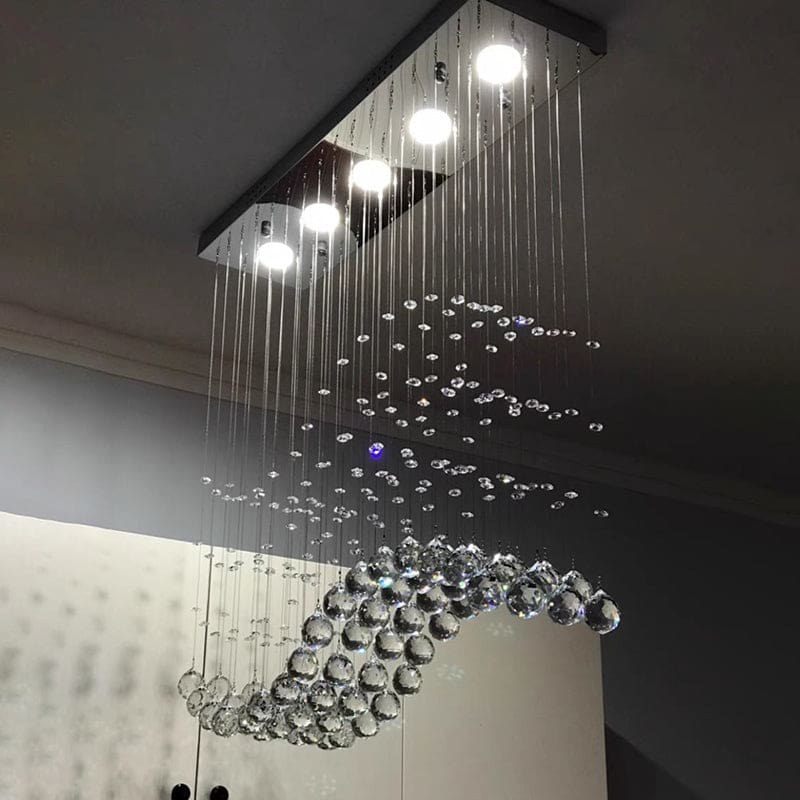 modern led rectangle living room k9 crystal chandelier