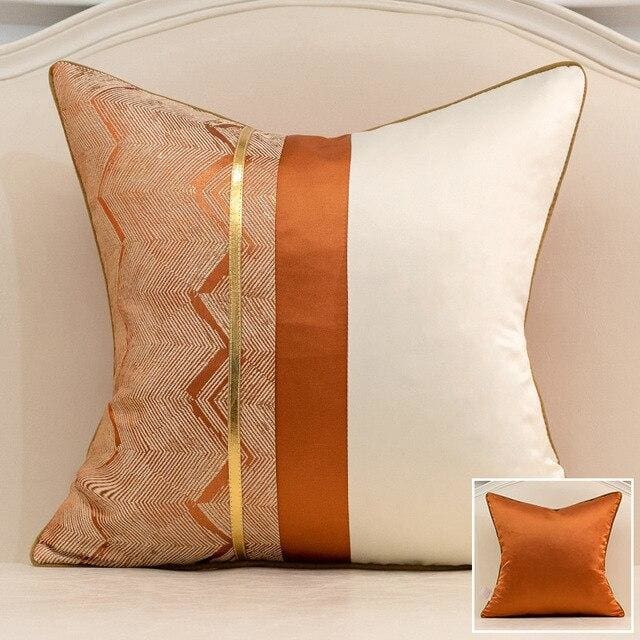 modern patchwork leather geometric stripe cushion covers