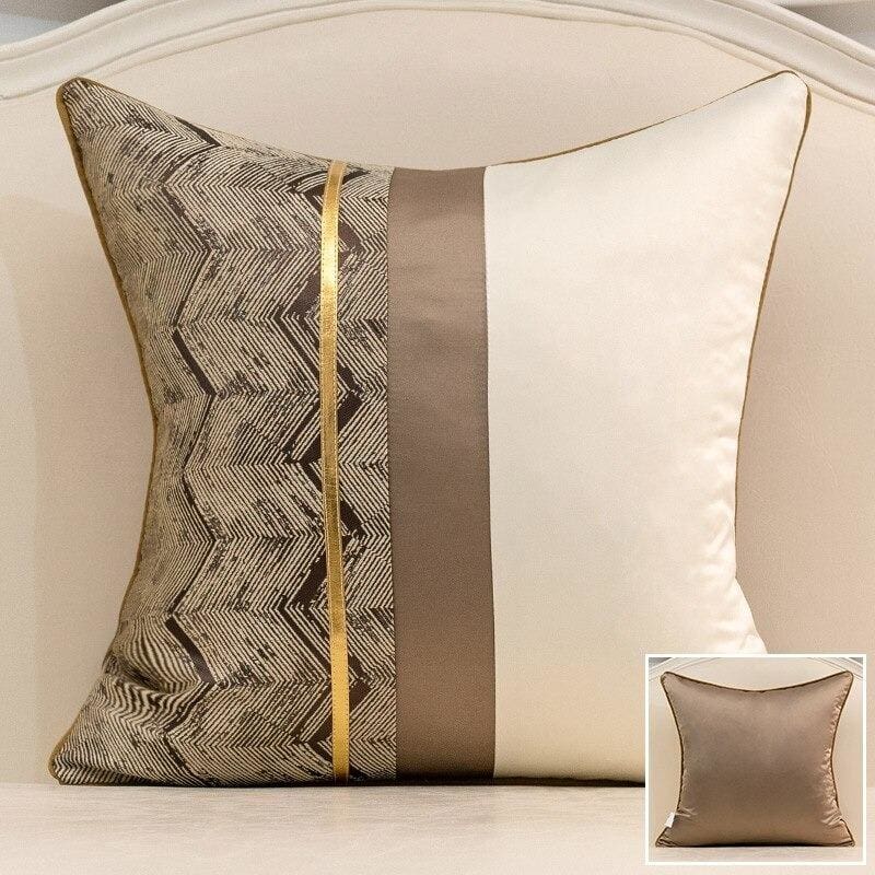 modern patchwork leather geometric stripe cushion covers