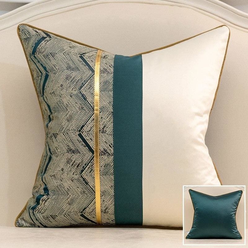modern patchwork leather geometric stripe cushion covers