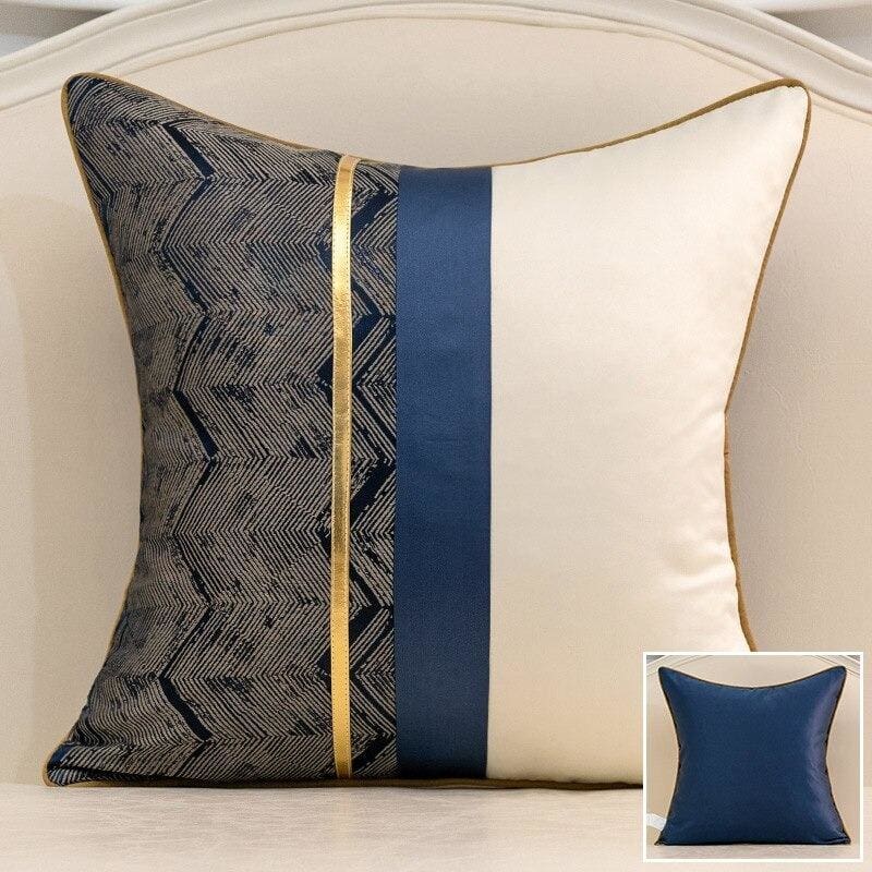 modern patchwork leather geometric stripe cushion covers