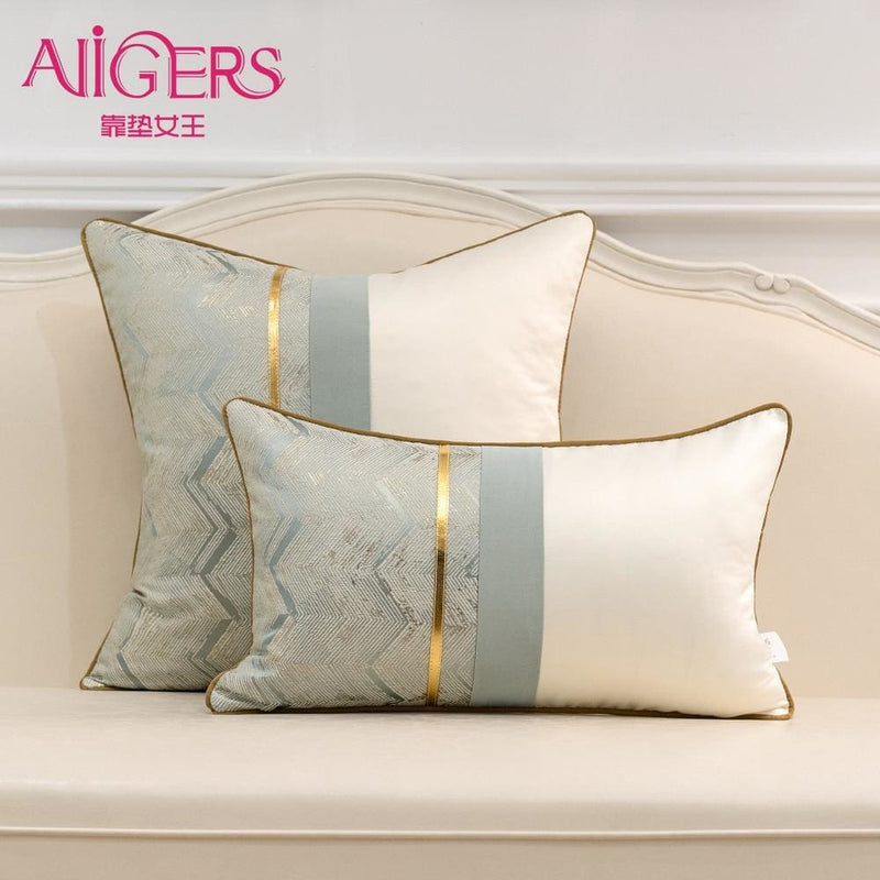 modern patchwork leather geometric stripe cushion covers
