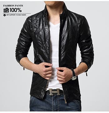 Motorcycle Casual Leather Jackets For Men Black / M JACKETS