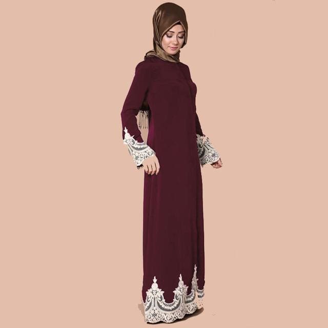 muslim abaya lace dress cardigan islamic prayer clothing