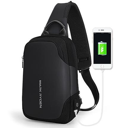 new anti-thief crossbody waterproof backpack black usb