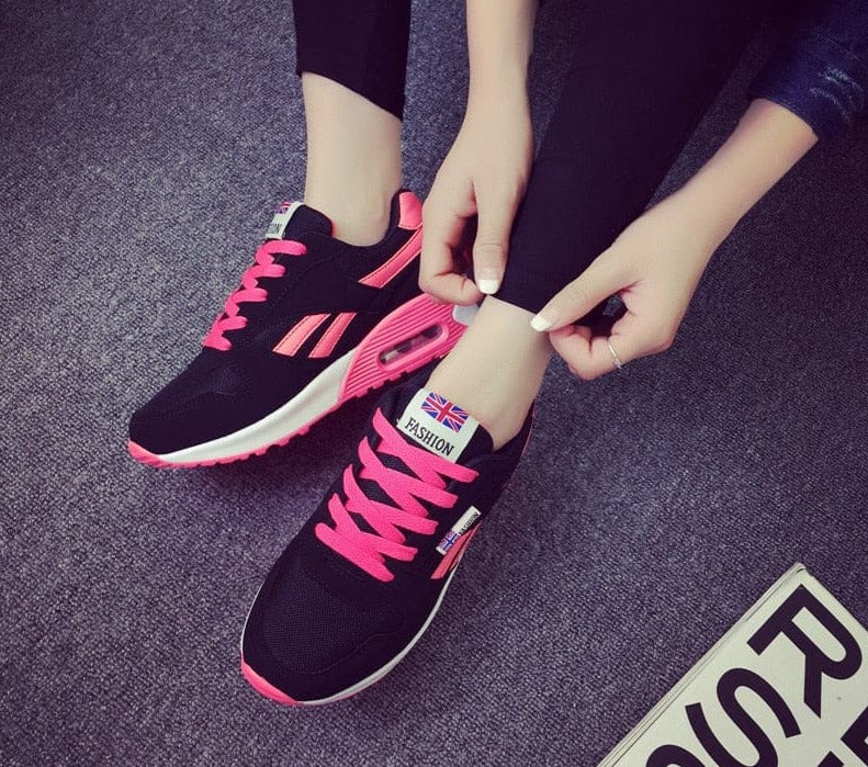 New Breathable Running Sports Sneakers for Women Rose-Black / 35 WOMEN SNEAKERS