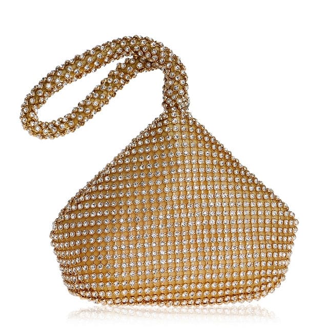 new design rhinestones bucket ladies clutch purse evening handbags ym1217gold