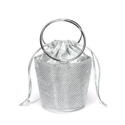new design rhinestones bucket ladies clutch purse evening handbags ym1768silver