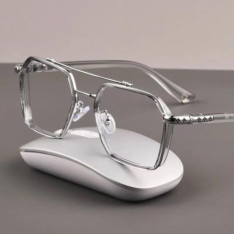 new double bridge square anti-blue light glasses