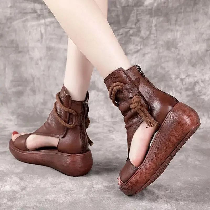 New Summer Cool Boots Platform Leather Wedges Women Sandals WOMEN SANDALS