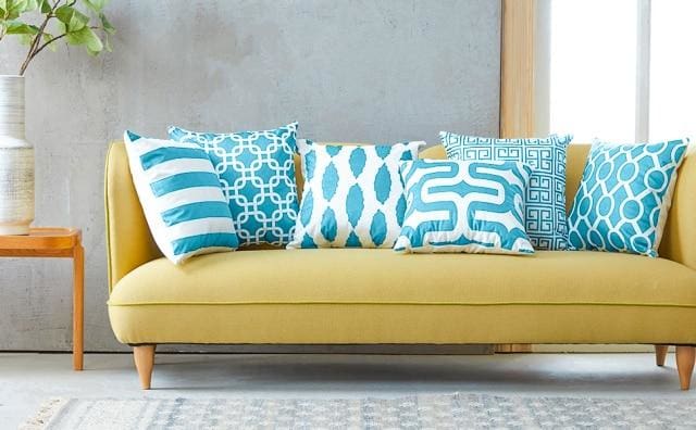 nordic style geometric stripe circle cushion cover