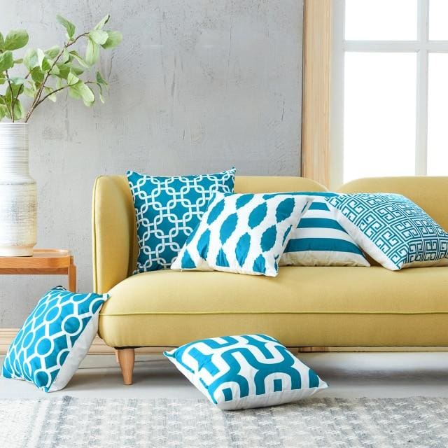 nordic style geometric stripe circle cushion cover f  50x50cm     1pcs / china / teal