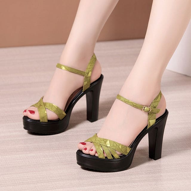 open toe high heels summer sandals