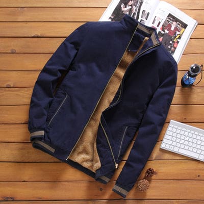 Outwear Fleece Thick Warm Windbreaker Military Jacket Dakr Blue / XL JACKETS