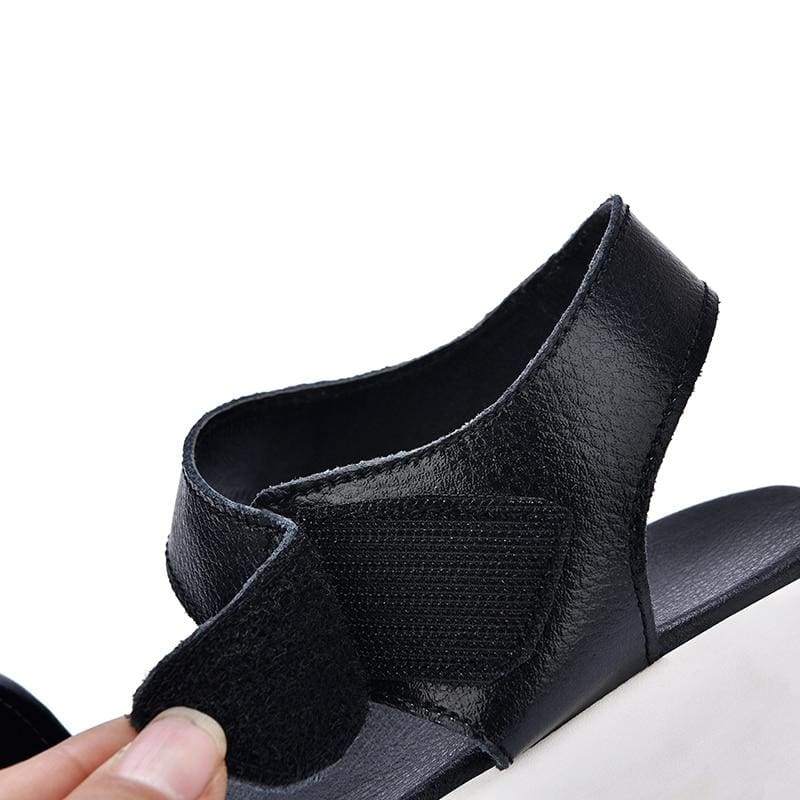 patent leather wedge hook loop women platform sandals