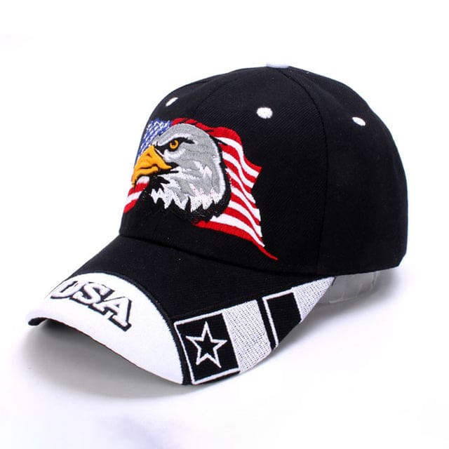 patriotic embroidery american eagle and usa flag baseball cap usa black