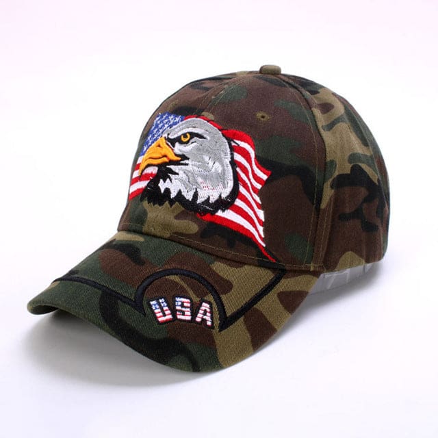 patriotic embroidery american eagle and usa flag baseball cap usa camouflage