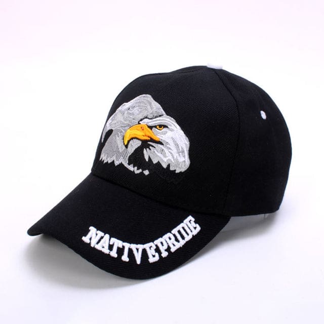 patriotic embroidery american eagle and usa flag baseball cap native black