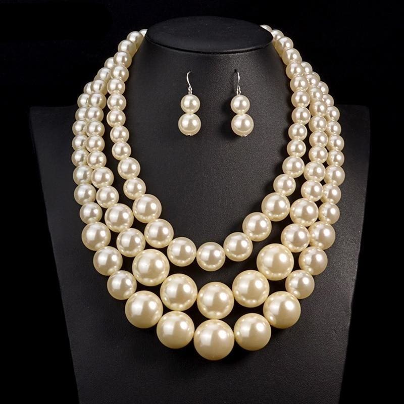 pearl jewelry bridal necklace sets vintage statement choker