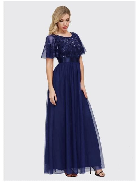 plus size a-line tulle lace long evening dress