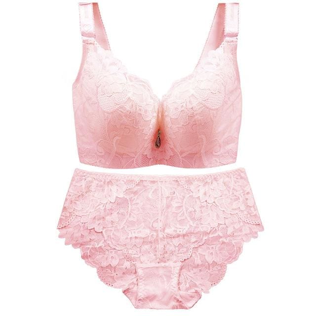 plus size sexy nylon-polyester push up bra and panty set