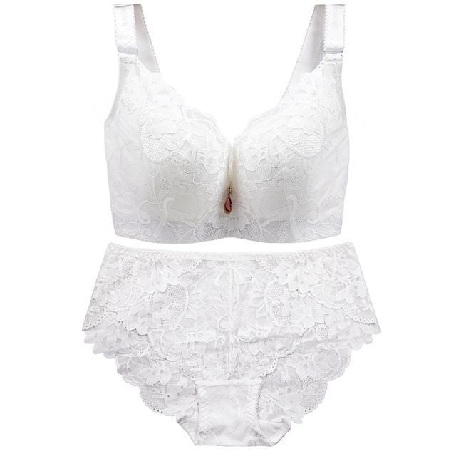 Plus Size Sexy Nylon-Polyester Push Up Bra and Panty Set White / D / 48 (Asian Size) Plus Size Sexy Nylon-Polyester Push Up Bra and Panty Set White / D / 48 (Asian Size)