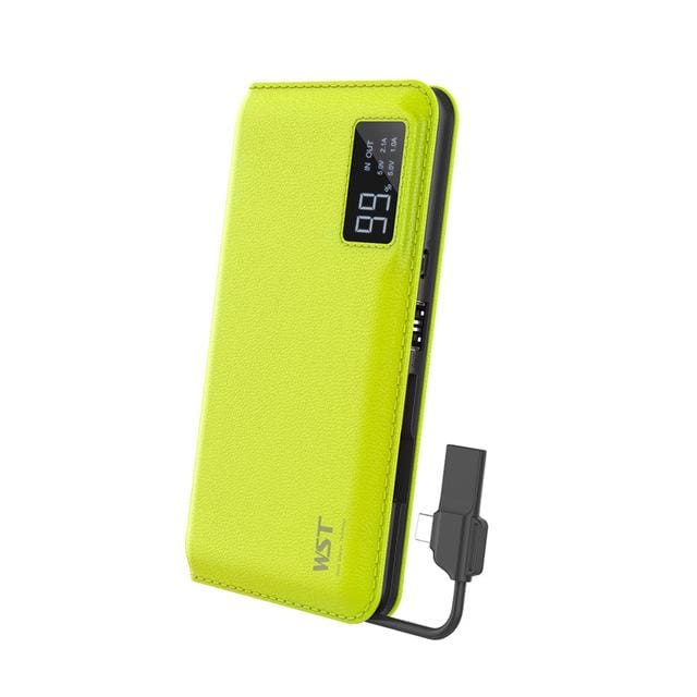 portable external battery charger for iphone/samsung with led display 10000 mah / green