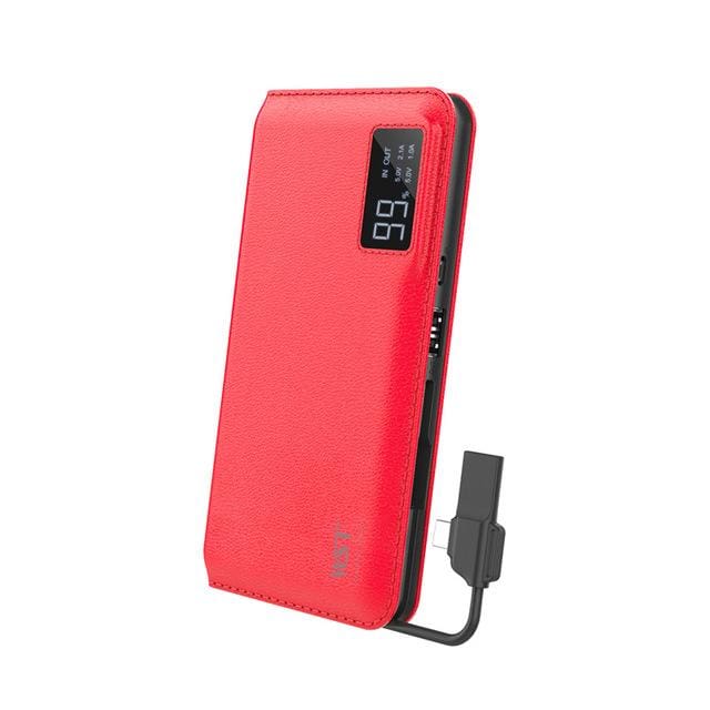 portable external battery charger for iphone/samsung with led display 10000 mah / red