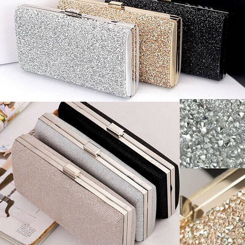 woman evening bag women diamond rhinestone clutch crystal day clutch wallet wedding purse party banquet black/gold silver