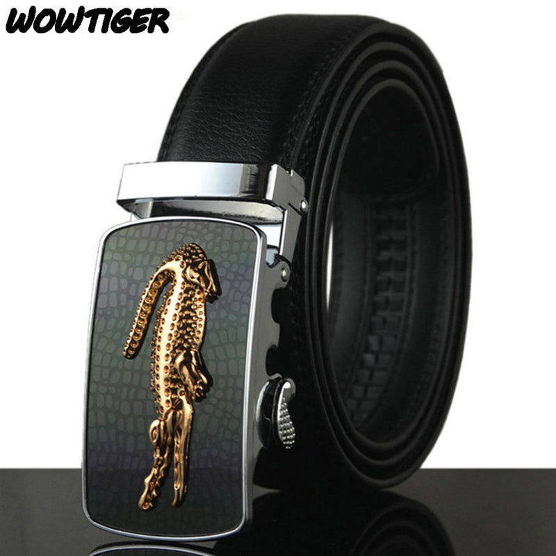 wowtiger belt man hot fashion cowhide leather men designer luxury famous high quality automatic buckle men belts for men