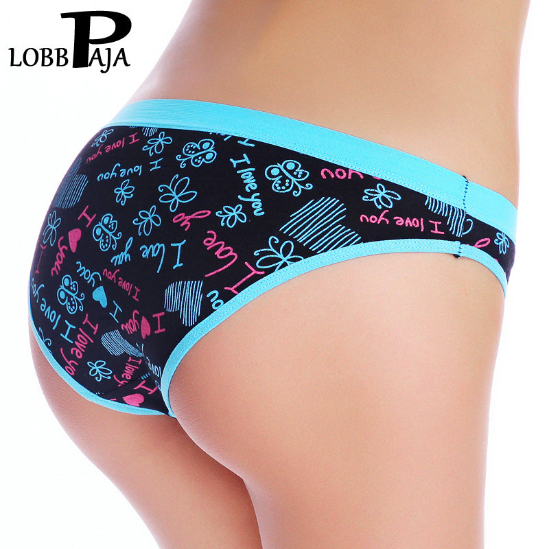 lot 6 pcs woman underwear cotton sexy panties briefs i love you printed cute ladies knickers soft lingerie intimates for women