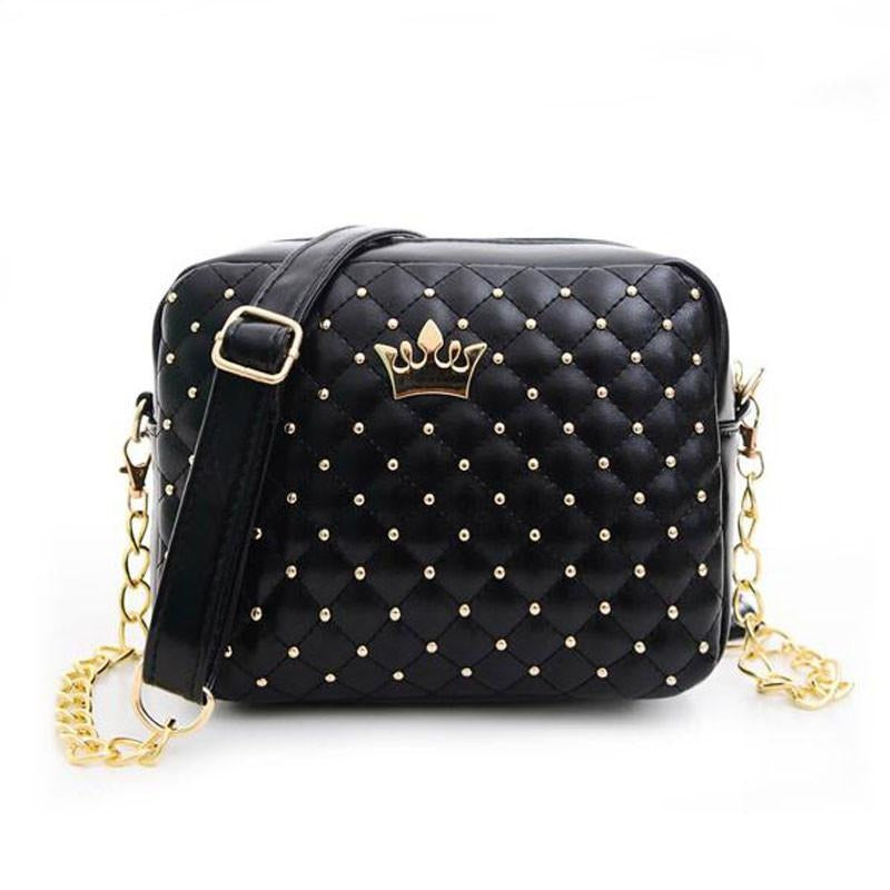 women fashion rivet chain shoulder bag