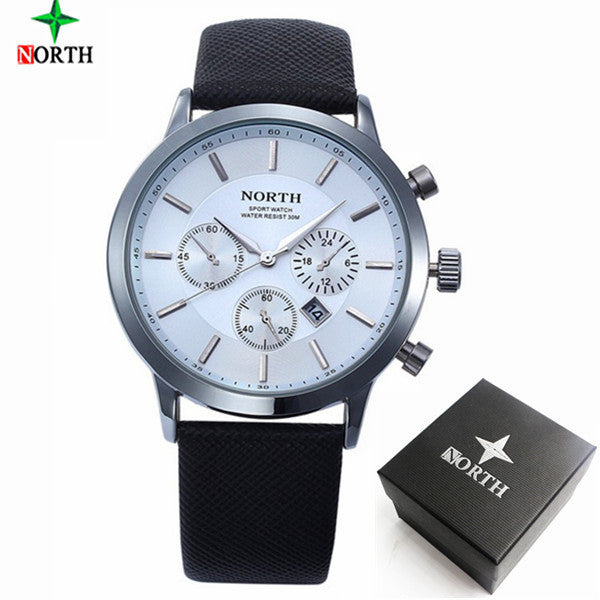 mens watches north brand luxury casual military quartz sports wristwatch leather strap male clock watch relogio masculino green