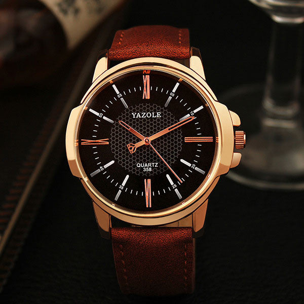 rose gold wrist watch men 2017 top brand luxury famous male clock quartz watch golden wristwatch quartz-watch relogio masculino brown black